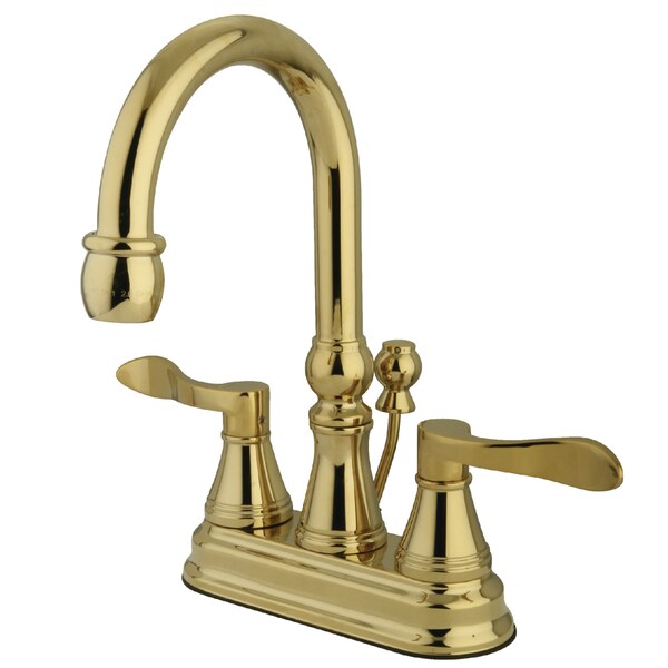 4" Centerset Bathroom Faucet, Polished Brass